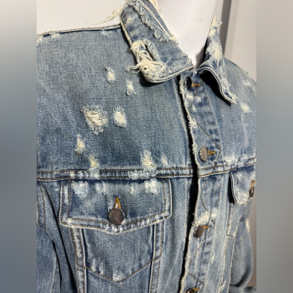 EUC Amiri Swarovski Palm Tree Trucker Denim Jacket - Picture 5 of 15